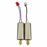 Pair of cylindrical drone main motors with red/blue and white/black wire connectors