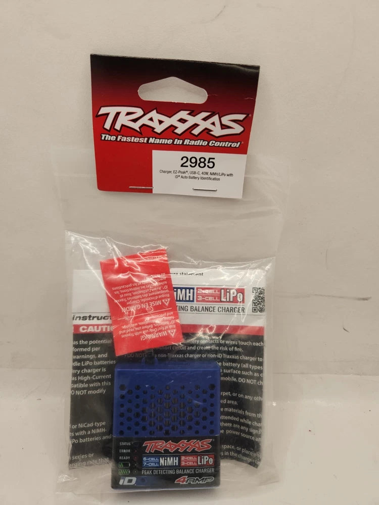 Traxxas 1/16 Mini Maxx * EZ-Peak iD USB-C Battery Charger, 40W NiMH/LiPo * 2985 Battery