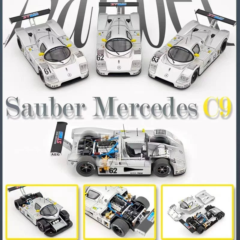 YS 1:64 C9 Sauber Le Mans Racing Car Alloy car Model Collectible Ornament Gift