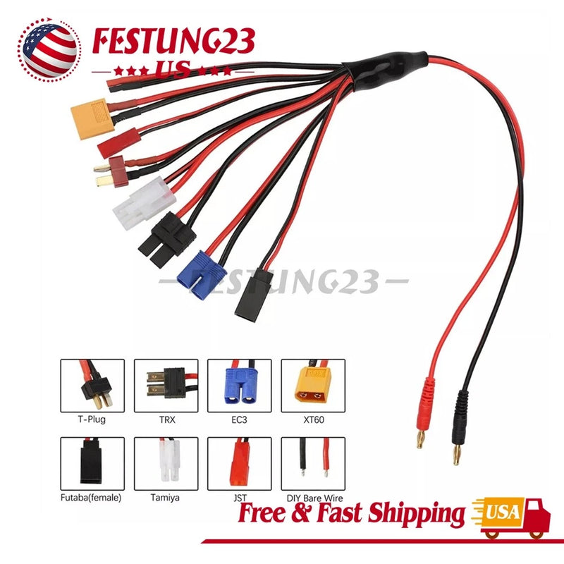 8 IN 1 RC Lipo Battery Charger Adapter Connector Splitter Octopus Convert cable