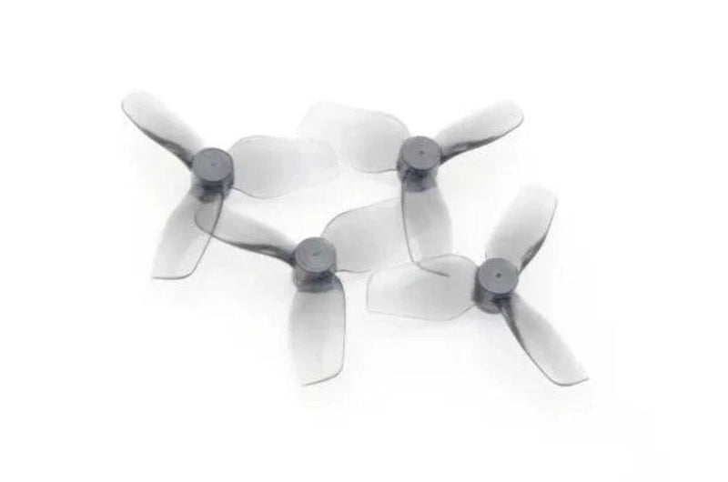 Tri-blade micro FPV drone propellers, gray-tipped three-blade set with hubs