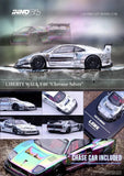 LBWK F40 CHROME SILVER 1/64 DIECAST MODEL CAR BY INNO MODELS IN64-LBWKF40-CHS