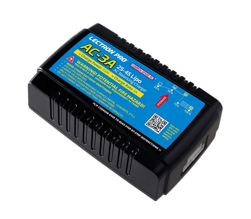 Common Sense RC AC-3A Lipo Balancing Charger - 2S-4S, 35W, 3A Battery