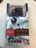 VGA sports action camera in retail box, black waterproof 30m design