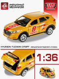 Hyundai Tucson Sport, Metal Model Diecast Car Scale, Collectible Toy Cars Orange