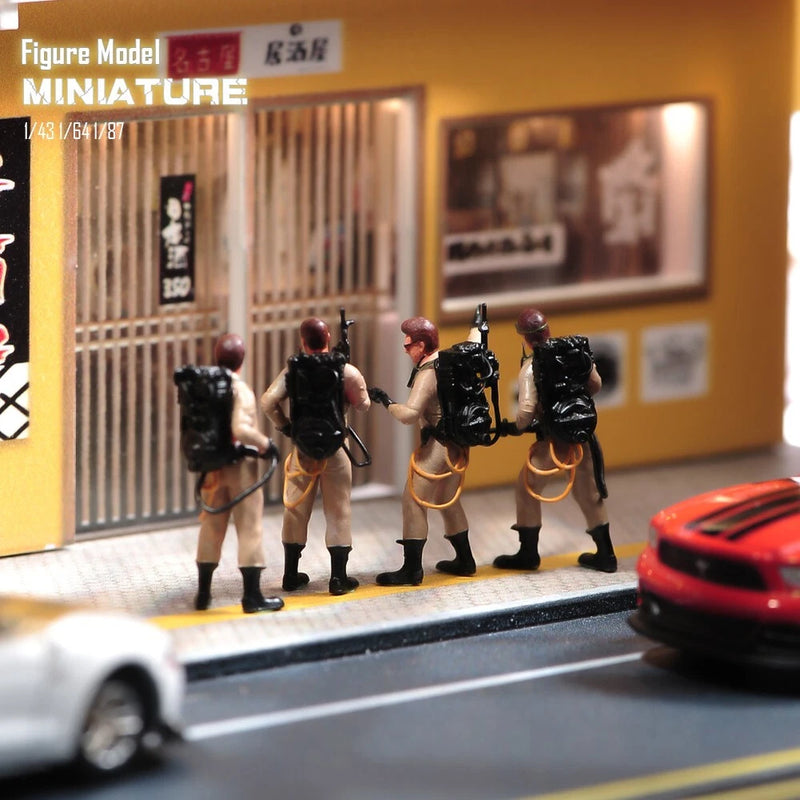 4pc 1/64 Soldier Man Scene Props Miniatures Figures Model For Cars Vehicles Toys