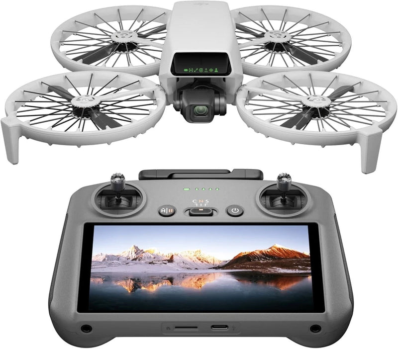 DJI Flip remote controller with built-in screen and two control sticks