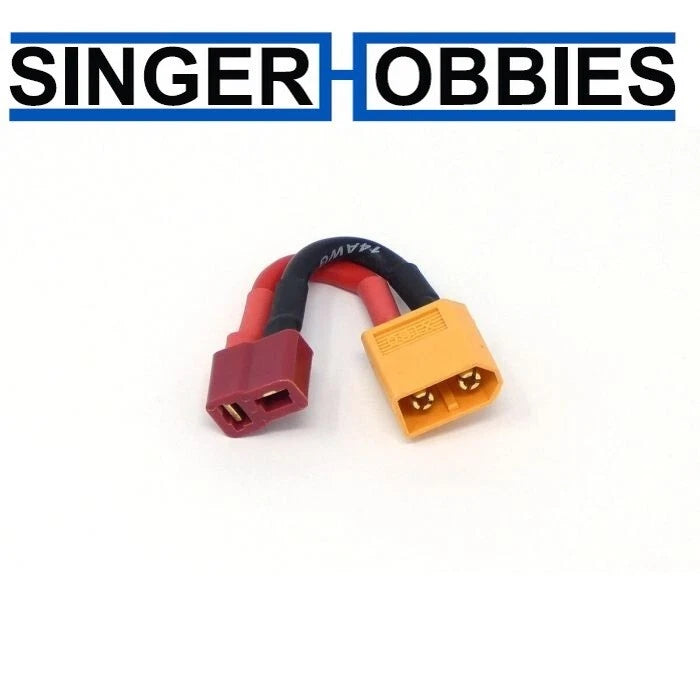 MT RACING MTR2060 Deans Female to XT60 Male Wired Adapter HH Battery