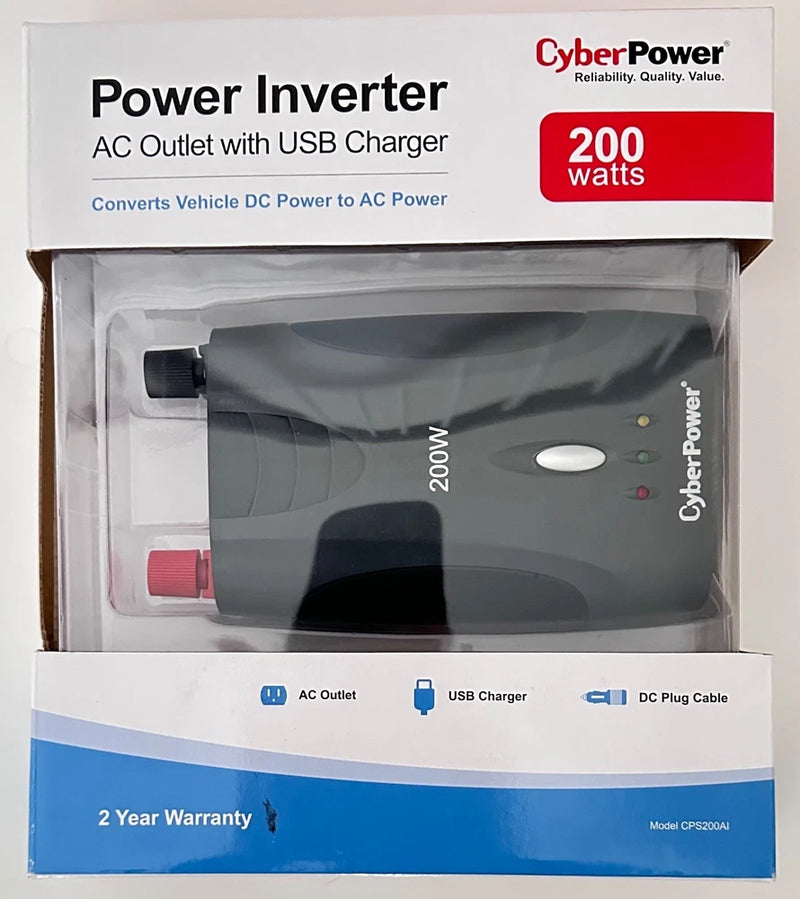 CyberPower 200 watt Power Inverter AC Outlet with USB Charger
