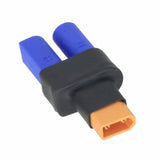 EC5 to XT30 adapter plug, blue EC5 jack to orange XT30 male plug, no wires