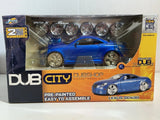 JADA DUBSHOP LEXUS SC430 BLUE 1:24 DIECAST MODEL KIT / EXTRA WHEELS