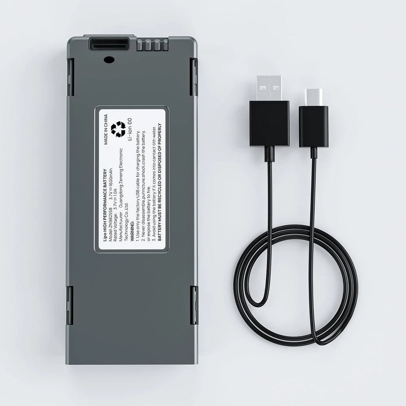 Drone Battery 3.7V 1600mAh Li po Rechargeable Battery and USB Cable for S20 Battery