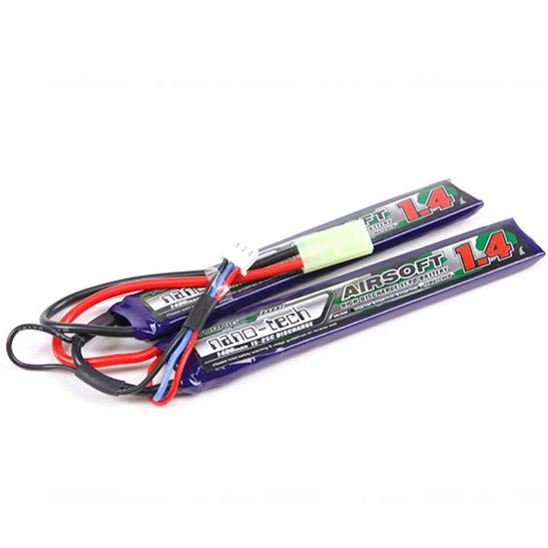 Turnigy Nano-Tech 1400mAh 2S LiPo Battery Pack Airsoft 7.4V 15C 25C Mini-Tamiya
