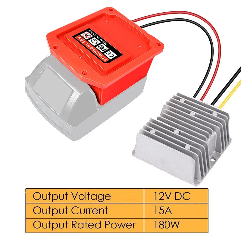 Converter Step Down DC 18V To 12V For Milwaukee DIY 15A 180W Adapter Regulator