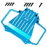 Aluminum RC battery holder, blue anodized with slotted plate and mounting holes