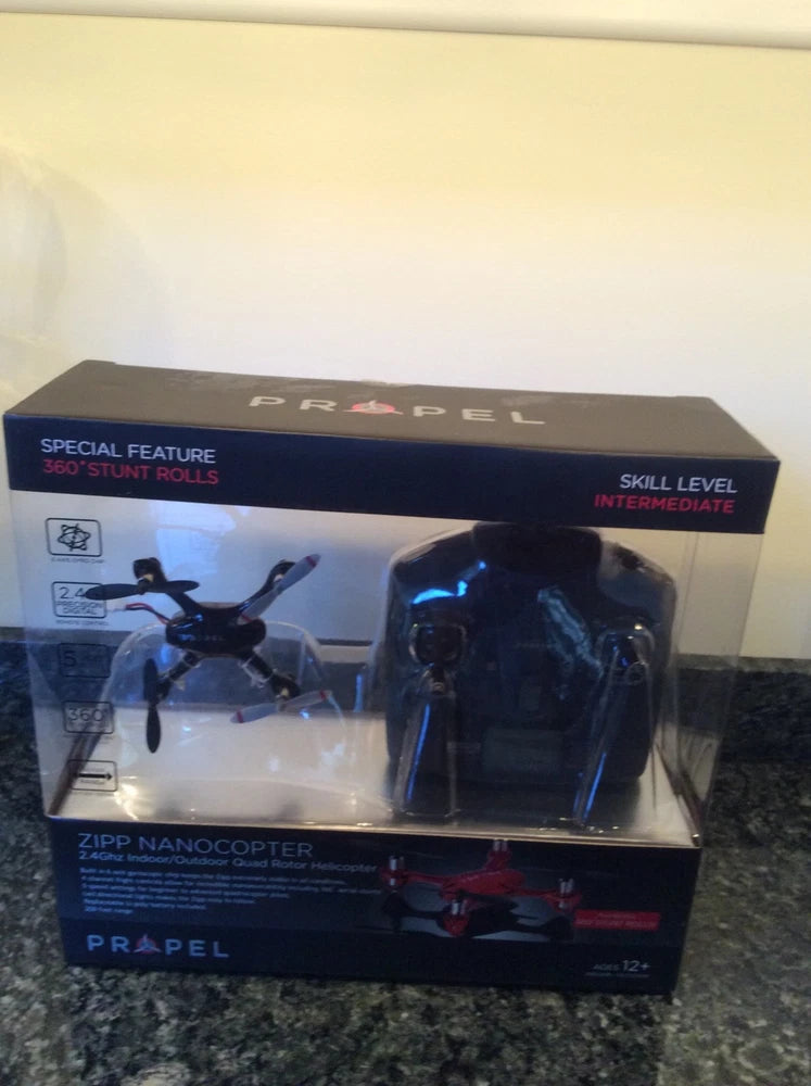 Propel Zipp NanoCopter drone box, 360° stunt rolls and skill level indicator