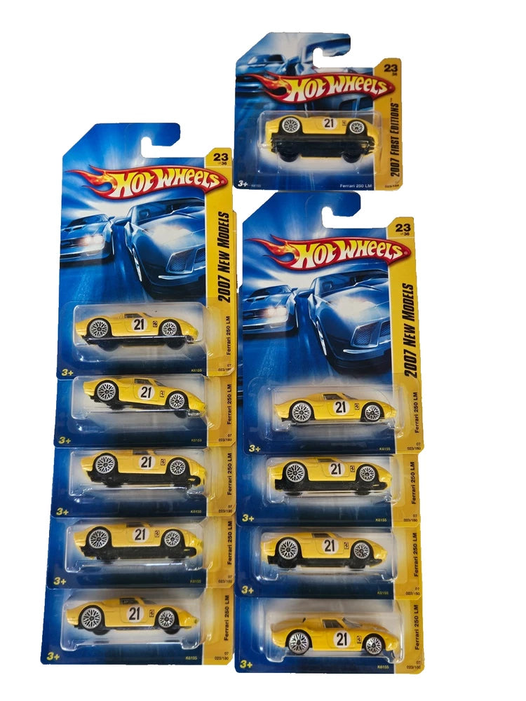 10 Hot Wheels Ferrari 250 LM #023 New Models 2007 Yellow
