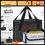 Fireproof Lipo Battery Storage Bag - 2PCS Charging Pouch for RC Batteries, Safe Battery