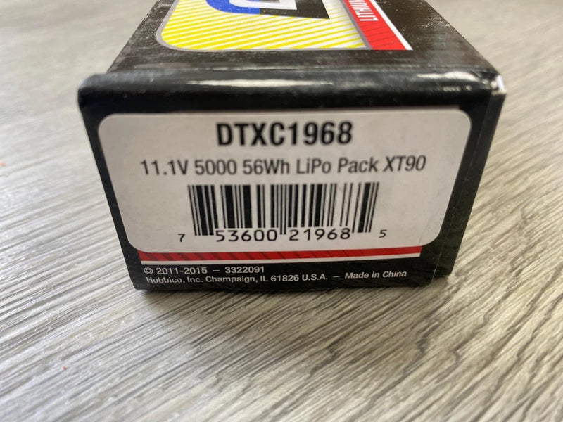 Duratrax Battery DTXC1968 Onyx LiPo 3S 11.1V 5000mAh 35C Soft XT90 Short Battery