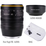 RISESPRAY 85mm F1.8 Full Frame Portrait Camera Lens for Fujifilm Fuji X mount