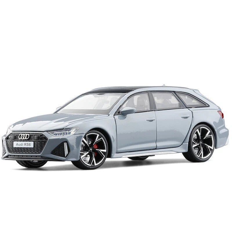 1:32 Audi RS6 Model Car Alloy Metal Diecast Toy Cars Doors Open with Light Gray