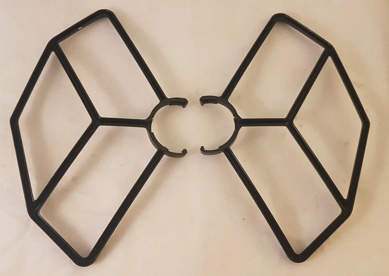 Set of 2 black RC drone propeller guards with 4-arm ring design
