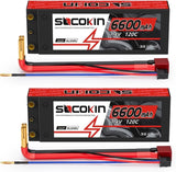 2S Lipo Battery 6600mAh 7.4V 120C Lipo Battery with 4mm Bullet T Plug Connector