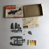 Hobby-Time vintage P-47D model kit with box, plastic parts, and instruction sheet