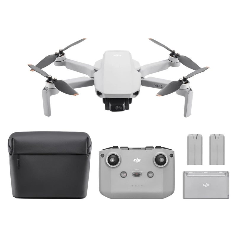 DJI Mini 2 SE foldable mini camera drone with controller, battery, and carrying case