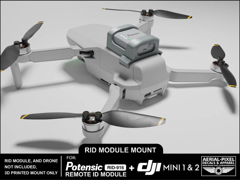 DJI Mini 1 and 2 Potensic RID-916 Remote ID Module Mount (Module Not Included)