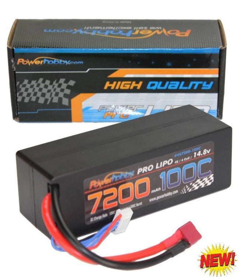 4S 14.8V 7200mAh 100C Deans Hard Case Lipo Battery Powerhobby PHB4S7200100DNS Battery