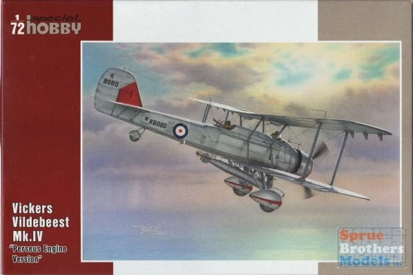 1:72 scale Vickers Vildebeest Mk.IV flying boat model kit, side view artwork