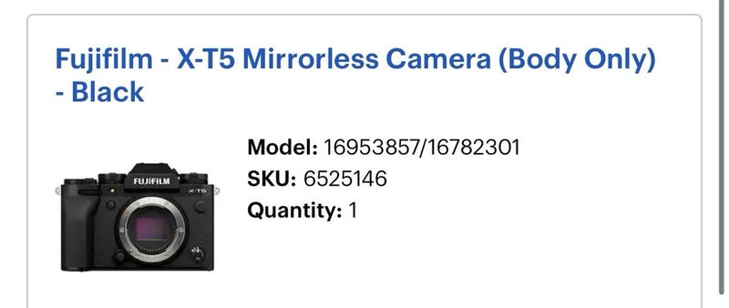 Fujifilm X-T5 Mirrorless Interchangeable Lens X Series Camera Body Only Black