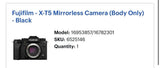 Fujifilm X-T5 Mirrorless Interchangeable Lens X Series Camera Body Only Black