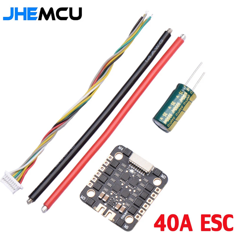 JHEMCU EM40A 4in1 ESC 40A Bluejay 2-6S DShot600 for RC FPV Racing Drone