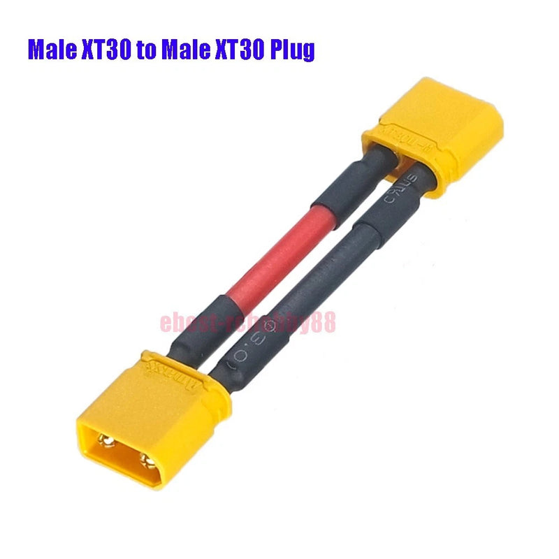 Amass XT30U 2mm Plug Male to Male Connector 50CM 16AWG Wire Cable for XT30 Drone