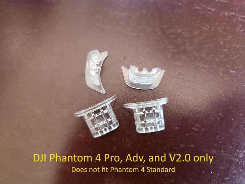 4x Genuine DJI Phantom 4 Pro, Adv, V2.0 Clear End Caps, Motor LED Propeller Body