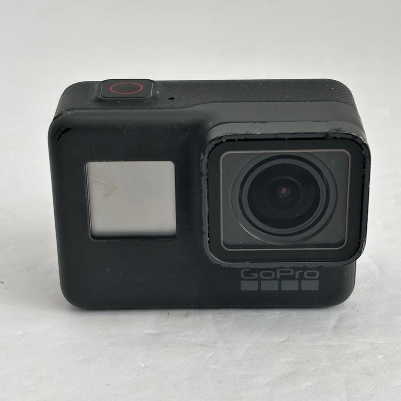 GoPro HERO5 black action camera with front lens, small display and GoPro logo