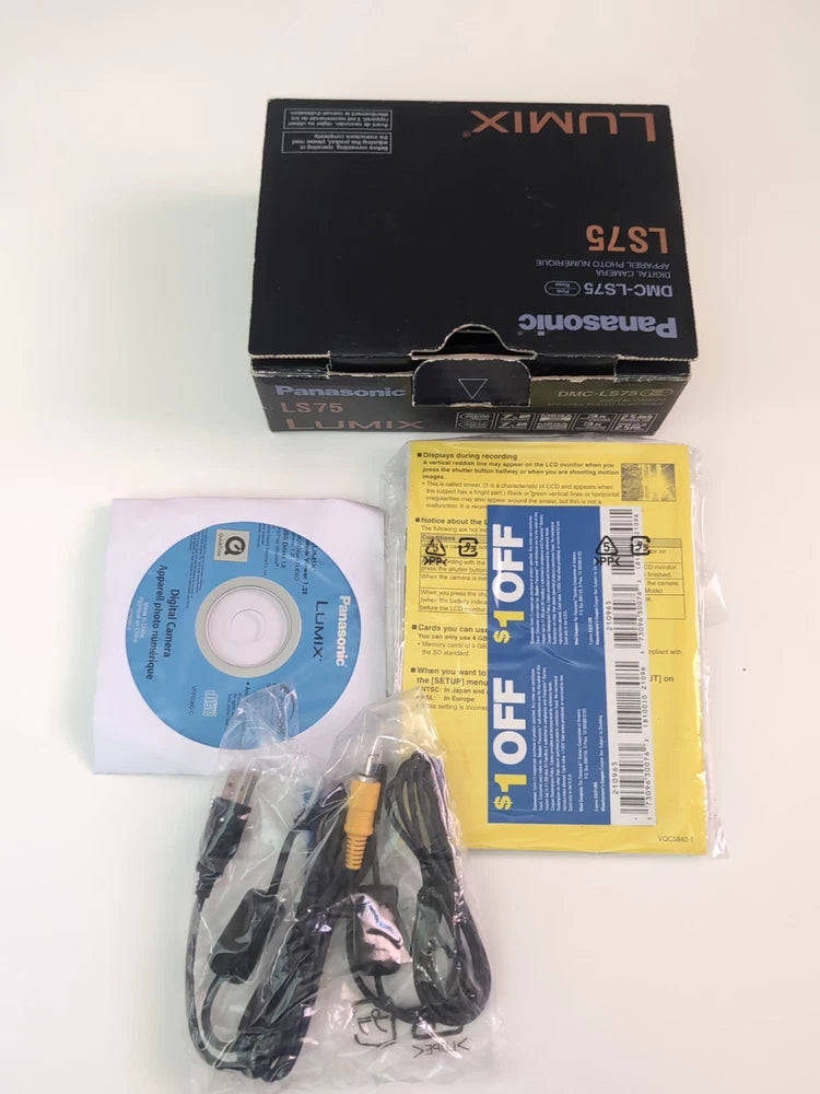 Panasonic Lumic DMC-LS75 Digital Camera, Manual, CD,Cable Box Only No Camera