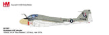 Blue US Navy A-6E Intruder aircraft model in side profile, Hobby Master die-cast