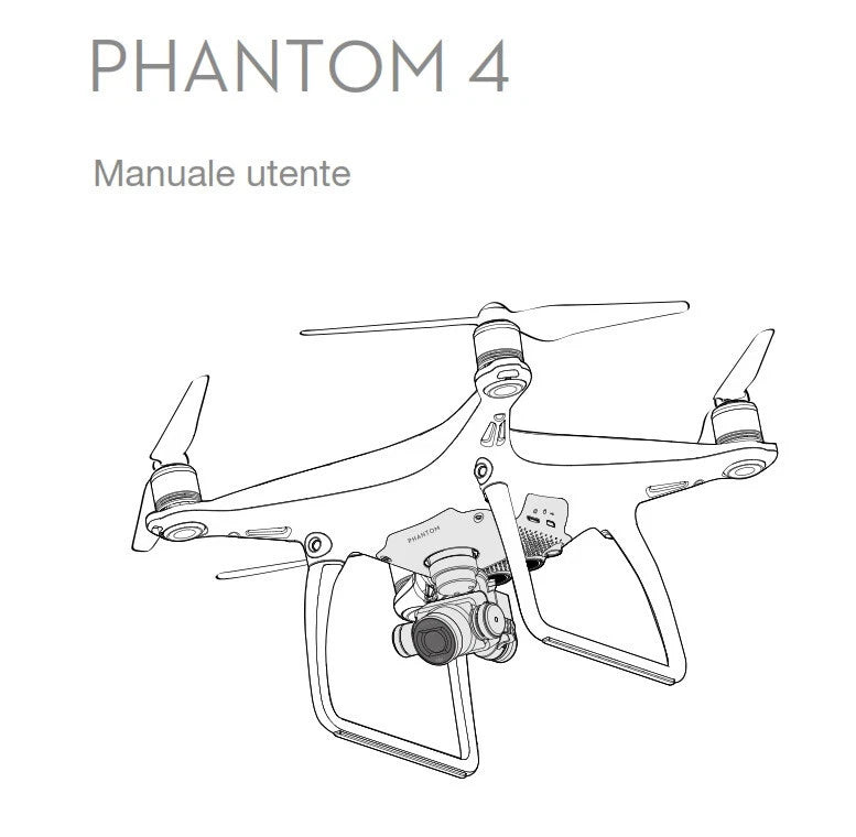 DJI Phantom 4 user manual, A4 paper cover with drone line drawing