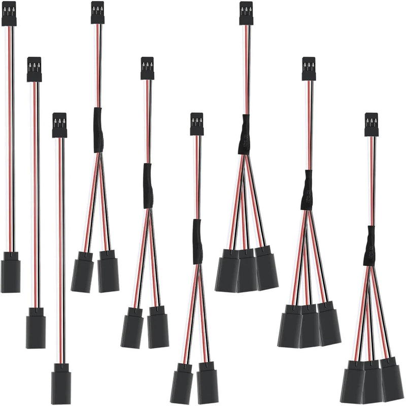 High-Performance 9-Piece RC Servo Extension Set - Flame Retardant & Insulated Converter