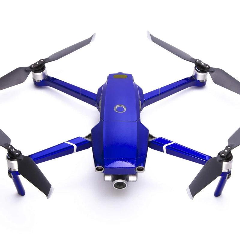 WRAPGRADE drone skin sticker on blue main unit cover with camera and vents