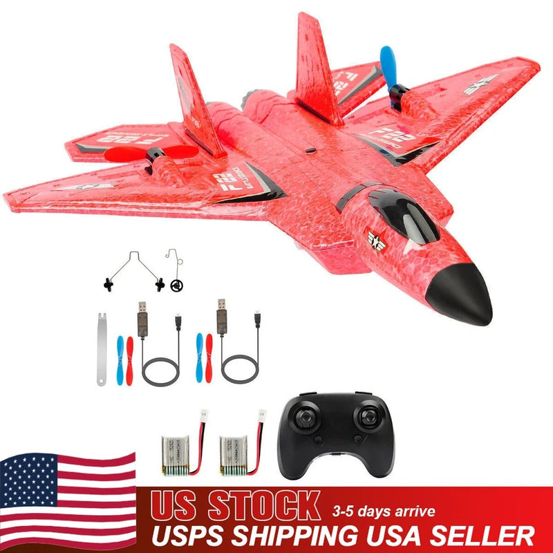 US F22 Remote Control Fighter Red Plane 2.4GHz EPP Foam RC Plane Glider Airplane