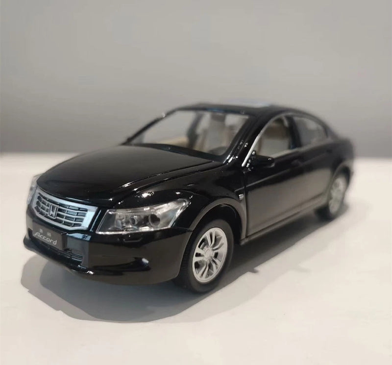 1/32 Honda Accord car model, black die-cast sedan with chrome grille and headlights