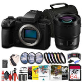 Panasonic Lumix S5 IIX Mirrorless Camera + Panasonic Lumix S 85mm Lens + 64GB