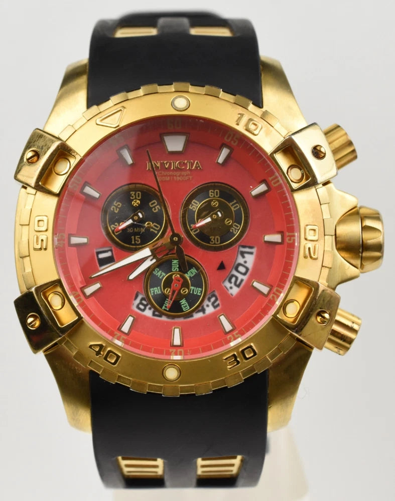 Invicta Chronograph Wristwatch Model 6325 Running Condition New Battery 168.63g Battery