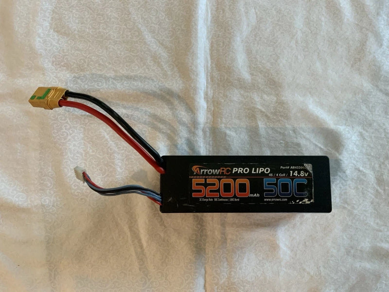Arrow RC Pro Lipo 5200 mAh Battery 14.8v 4 cell Battery