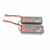 2x Goldbat 7.4v 2s 6200Mah 80c Hard Case LiPo Battery pack w/ Deans Plug Used Battery