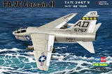 1:48 scale Vought TA-7C Corsair II military aircraft model kit by Hobby Boss, gray jet